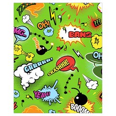 Modern-comics-background-pattern-with-bombs-lightening-jagged-clouds-speech-bubbles Drawstring Bag (small) by Vaneshart