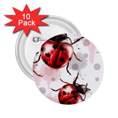 Ladybugs-pattern-texture-watercolor 2 25  Buttons (10 Pack)  by Vaneshart