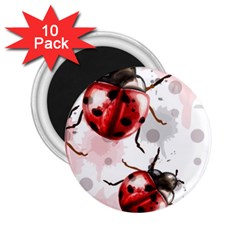 Ladybugs-pattern-texture-watercolor 2 25  Magnets (10 Pack)  by Vaneshart