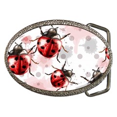 Ladybugs-pattern-texture-watercolor Belt Buckles by Vaneshart