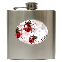 Ladybugs-pattern-texture-watercolor Hip Flask (6 Oz) by Vaneshart