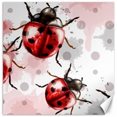 Ladybugs-pattern-texture-watercolor Canvas 16  X 16  by Vaneshart