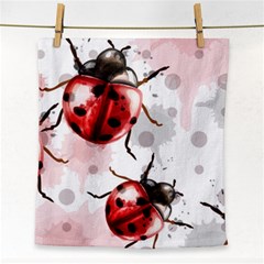 Ladybugs-pattern-texture-watercolor Face Towel by Vaneshart