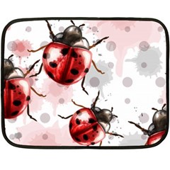 Ladybugs-pattern-texture-watercolor Fleece Blanket (mini) by Vaneshart