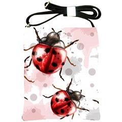 Ladybugs-pattern-texture-watercolor Shoulder Sling Bag by Vaneshart