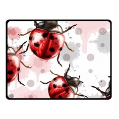 Ladybugs-pattern-texture-watercolor Fleece Blanket (small) by Vaneshart