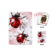 Ladybugs-pattern-texture-watercolor Playing Cards Single Design (mini) by Vaneshart