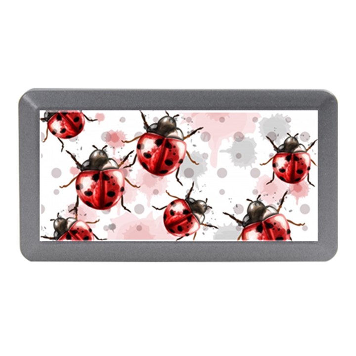 Ladybugs-pattern-texture-watercolor Memory Card Reader (Mini)