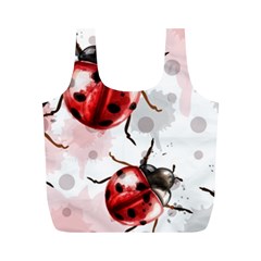 Ladybugs-pattern-texture-watercolor Full Print Recycle Bag (m) by Vaneshart