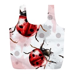 Ladybugs-pattern-texture-watercolor Full Print Recycle Bag (l) by Vaneshart