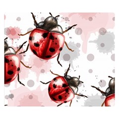 Ladybugs-pattern-texture-watercolor Double Sided Flano Blanket (small)  by Vaneshart