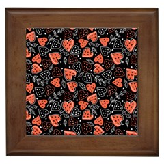 Seamless-vector-pattern-with-watermelons-hearts-mint Framed Tile by Vaneshart