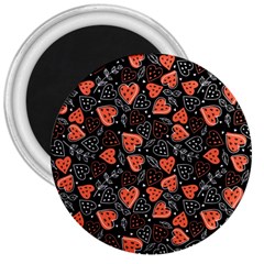 Seamless-vector-pattern-with-watermelons-hearts-mint 3  Magnets by Vaneshart