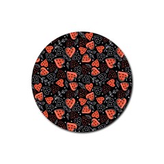 Seamless-vector-pattern-with-watermelons-hearts-mint Rubber Coaster (round)  by Vaneshart