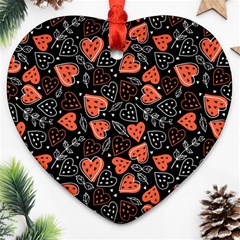 Seamless-vector-pattern-with-watermelons-hearts-mint Heart Ornament (two Sides) by Vaneshart