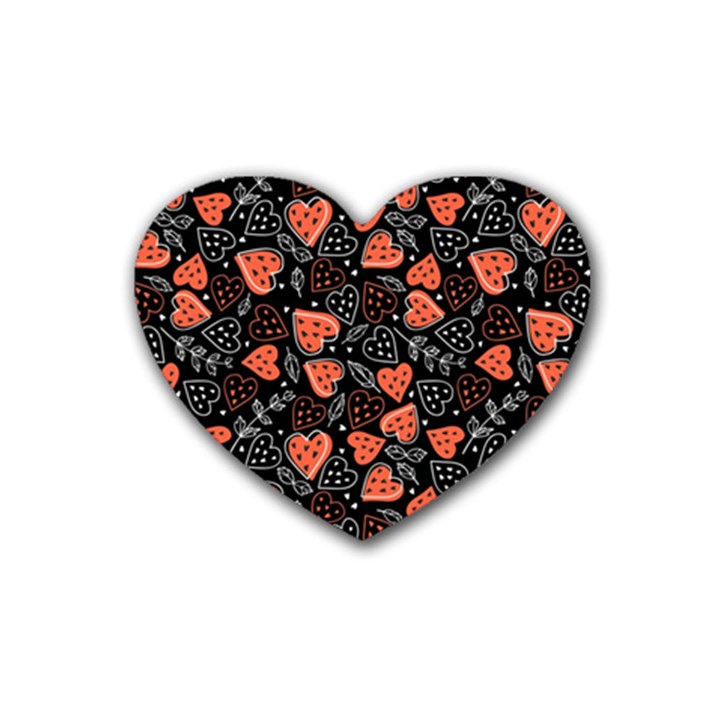 Seamless-vector-pattern-with-watermelons-hearts-mint Heart Coaster (4 pack) 