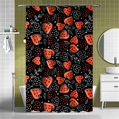 Seamless-vector-pattern-with-watermelons-hearts-mint Shower Curtain 48  X 72  (small)  by Vaneshart