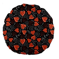 Seamless-vector-pattern-with-watermelons-hearts-mint Large 18  Premium Round Cushions