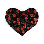 Seamless-vector-pattern-with-watermelons-hearts-mint Standard 16  Premium Heart Shape Cushions Front