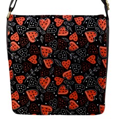 Seamless-vector-pattern-with-watermelons-hearts-mint Flap Closure Messenger Bag (s) by Vaneshart