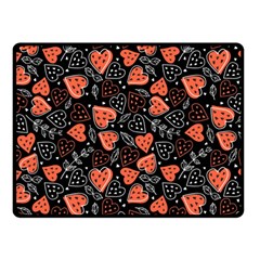 Seamless-vector-pattern-with-watermelons-hearts-mint Double Sided Fleece Blanket (small)  by Vaneshart