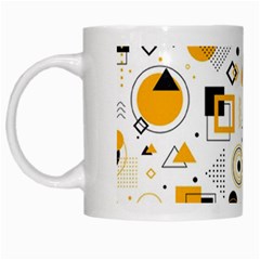 Flat-geometric-shapes-background White Mugs by Vaneshart