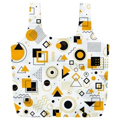 Flat-geometric-shapes-background Full Print Recycle Bag (xxxl) by Vaneshart