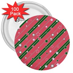 Christmas-background-star 3  Buttons (100 Pack)  by Vaneshart