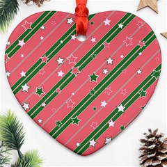 Christmas-background-star Heart Ornament (two Sides) by Vaneshart