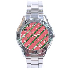 Christmas-background-star Stainless Steel Analogue Watch by Vaneshart