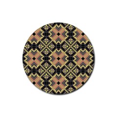 Seamless-mexican-pattern Rubber Coaster (round)  by Vaneshart