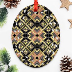 Seamless-mexican-pattern Oval Filigree Ornament (two Sides) by Vaneshart