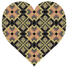 Seamless-mexican-pattern Wooden Puzzle Heart by Vaneshart