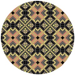 Seamless-mexican-pattern Wooden Puzzle Round by Vaneshart