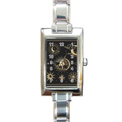 Asian-set-with-clouds-moon-sun-stars-vector-collection-oriental-chinese-japanese-korean-style Rectangle Italian Charm Watch by Vaneshart