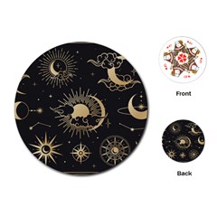 Asian-set-with-clouds-moon-sun-stars-vector-collection-oriental-chinese-japanese-korean-style Playing Cards Single Design (round) by Vaneshart