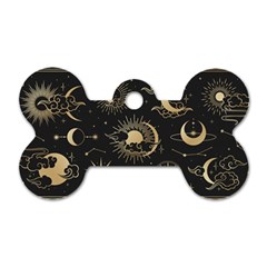 Asian-set-with-clouds-moon-sun-stars-vector-collection-oriental-chinese-japanese-korean-style Dog Tag Bone (two Sides) by Vaneshart