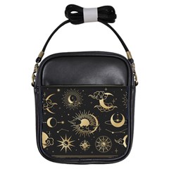 Asian-set-with-clouds-moon-sun-stars-vector-collection-oriental-chinese-japanese-korean-style Girls Sling Bag by Vaneshart