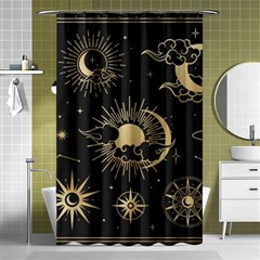 Asian-set-with-clouds-moon-sun-stars-vector-collection-oriental-chinese-japanese-korean-style Shower Curtain 48  X 72  (small)  by Vaneshart