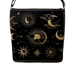 Asian-set-with-clouds-moon-sun-stars-vector-collection-oriental-chinese-japanese-korean-style Flap Closure Messenger Bag (l) by Vaneshart