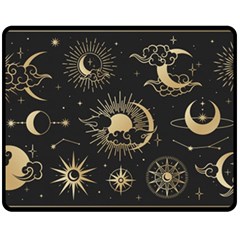 Asian-set-with-clouds-moon-sun-stars-vector-collection-oriental-chinese-japanese-korean-style Double Sided Fleece Blanket (medium)  by Vaneshart