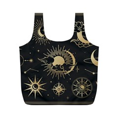 Asian-set-with-clouds-moon-sun-stars-vector-collection-oriental-chinese-japanese-korean-style Full Print Recycle Bag (m) by Vaneshart