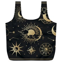 Asian-set-with-clouds-moon-sun-stars-vector-collection-oriental-chinese-japanese-korean-style Full Print Recycle Bag (xl) by Vaneshart