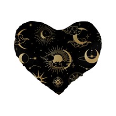 Asian-set-with-clouds-moon-sun-stars-vector-collection-oriental-chinese-japanese-korean-style Standard 16  Premium Flano Heart Shape Cushions by Vaneshart