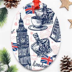 London-seamless-pattern Ornament (oval) by Vaneshart