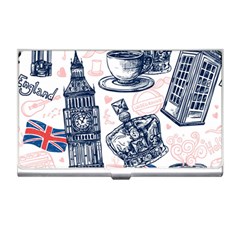 London-seamless-pattern Business Card Holder by Vaneshart