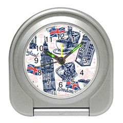 London-seamless-pattern Travel Alarm Clock by Vaneshart