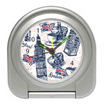 London-seamless-pattern Travel Alarm Clock Front