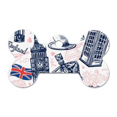 London-seamless-pattern Dog Tag Bone (two Sides) by Vaneshart