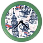 London-seamless-pattern Color Wall Clock Front